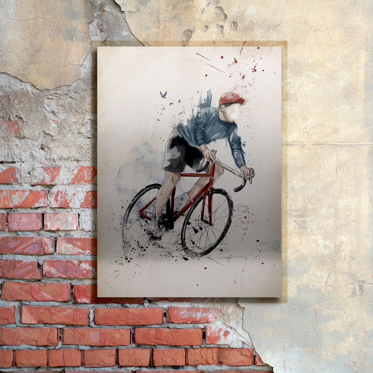 Balazs Solti 'I Want To Ride My Bicycle' Floating Brushed Aluminum Art 16 X 22
