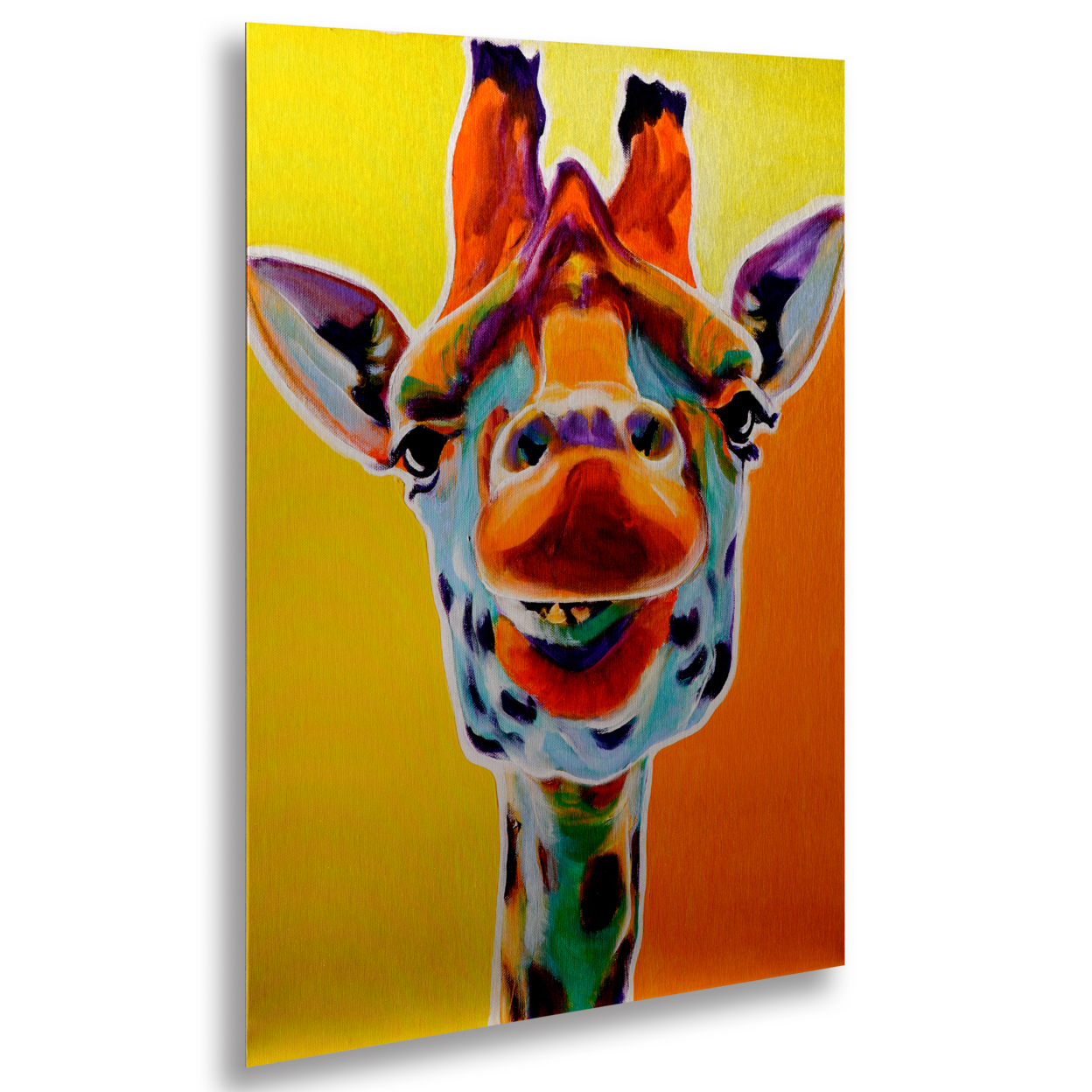 DawgArt 'Giraffe No. 3' Floating Brushed Aluminum Art 16 X 22