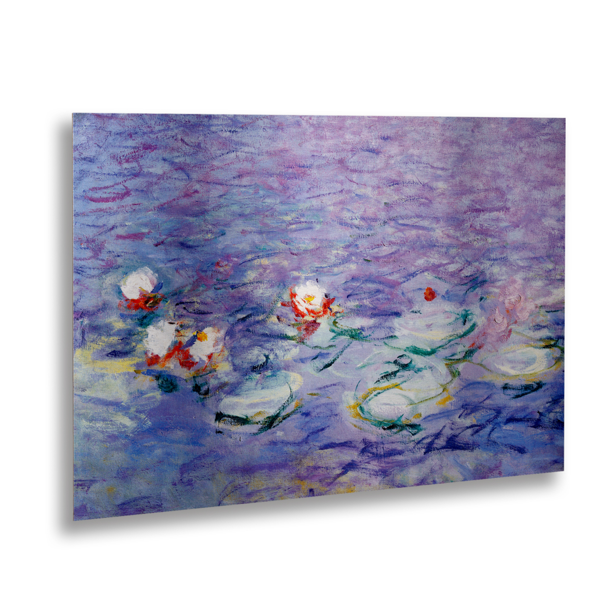 Claude Monet 'Water Lilies II 1840-1926' Floating Brushed Aluminum Art 16 X 22