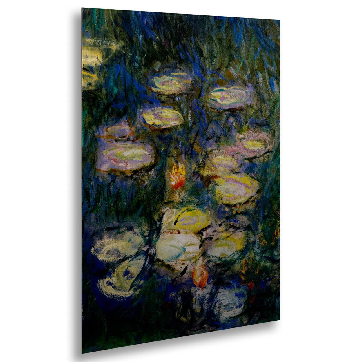 Claude Monet 'Water Lilies V 1840-1926' Floating Brushed Aluminum Art 16 X 22