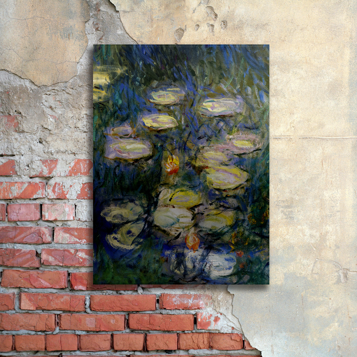Claude Monet 'Water Lilies V 1840-1926' Floating Brushed Aluminum Art 16 X 22