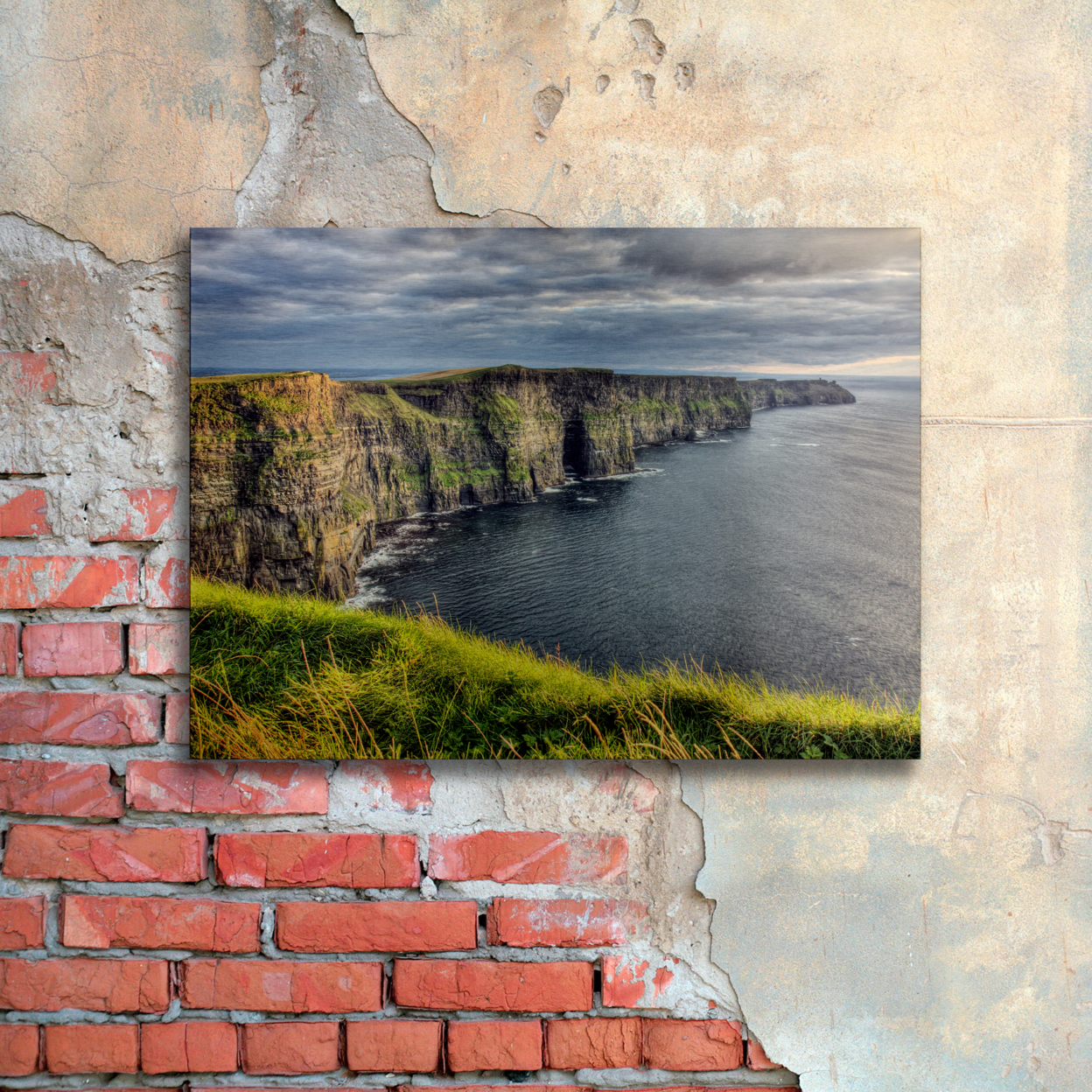 Pierre Leclerc 'Cliffs Of Moher Ireland' Floating Brushed Aluminum Art 16 X 22