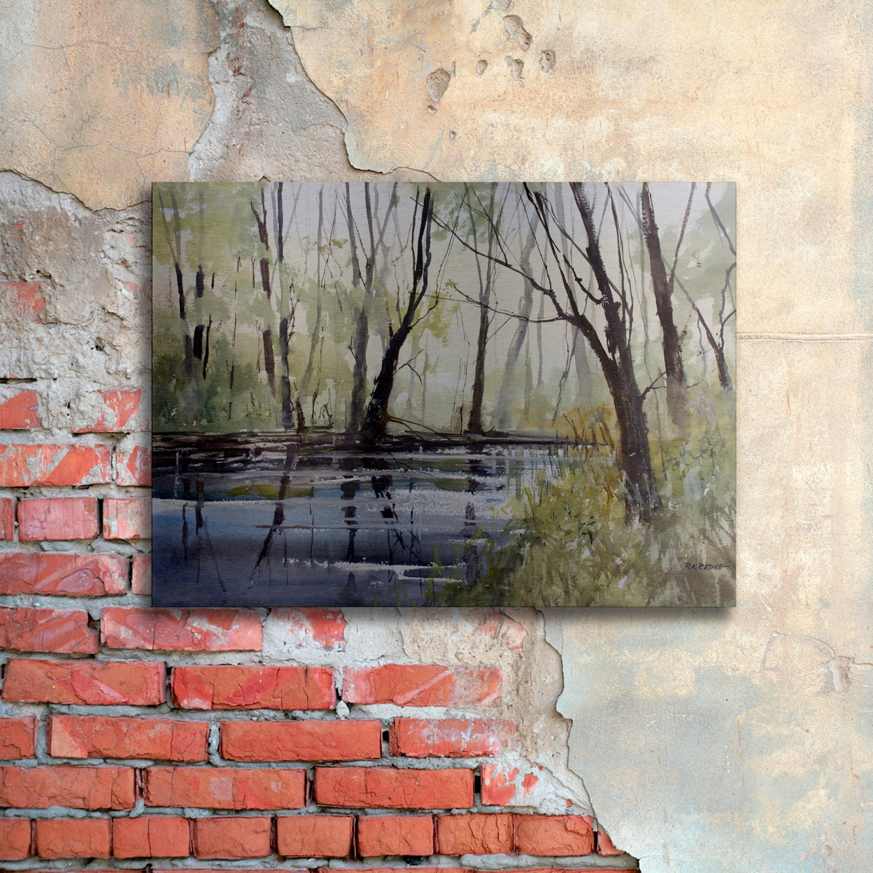 Ryan Radke 'Pine River Reflections' Floating Brushed Aluminum Art 16 X 22