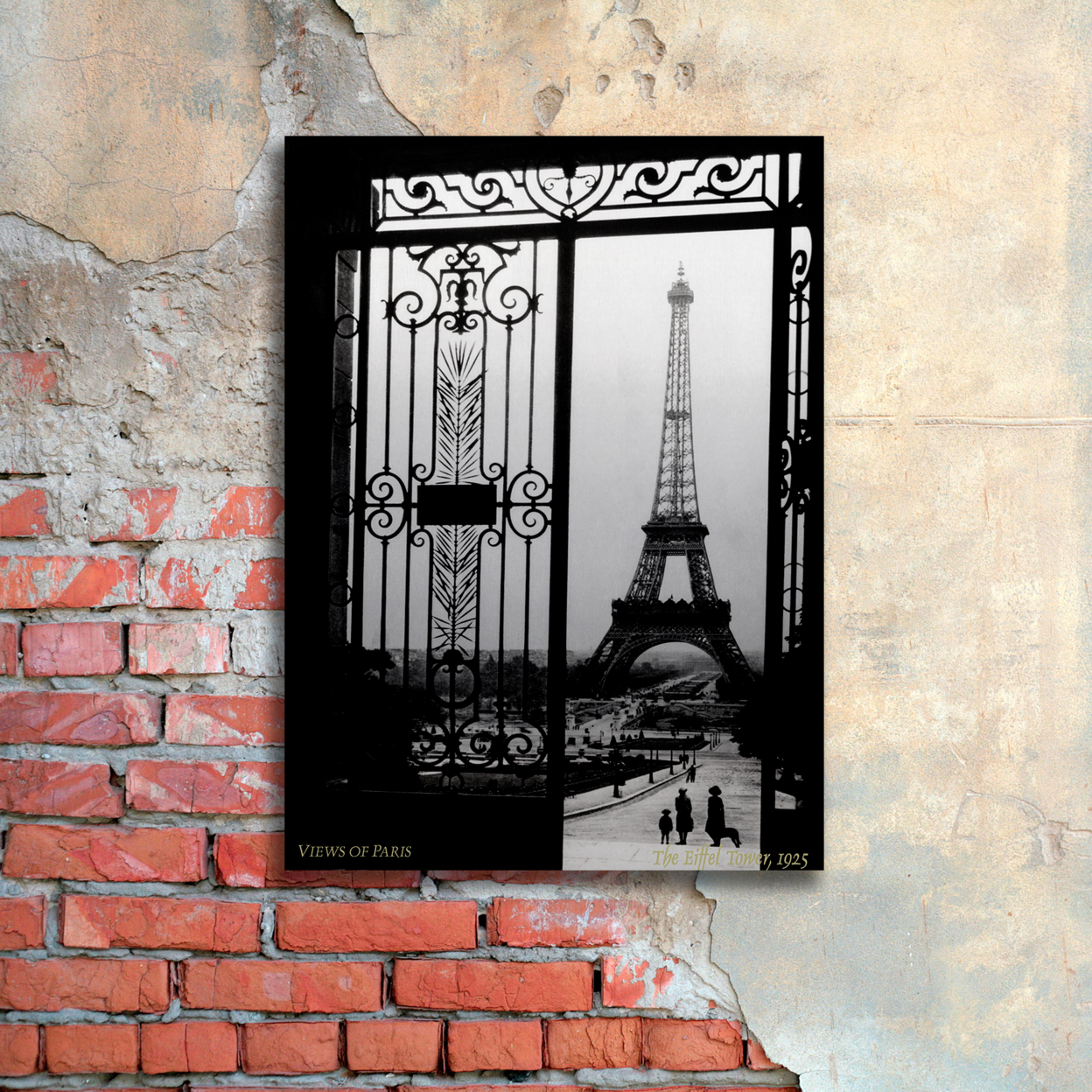 Anonymous 'Views Of Paris' Floating Brushed Aluminum Art 16 X 22