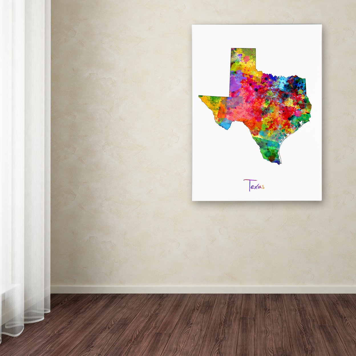 Michael Tompsett 'Texas Map' Canvas Wall Art 35 X 47 Inches
