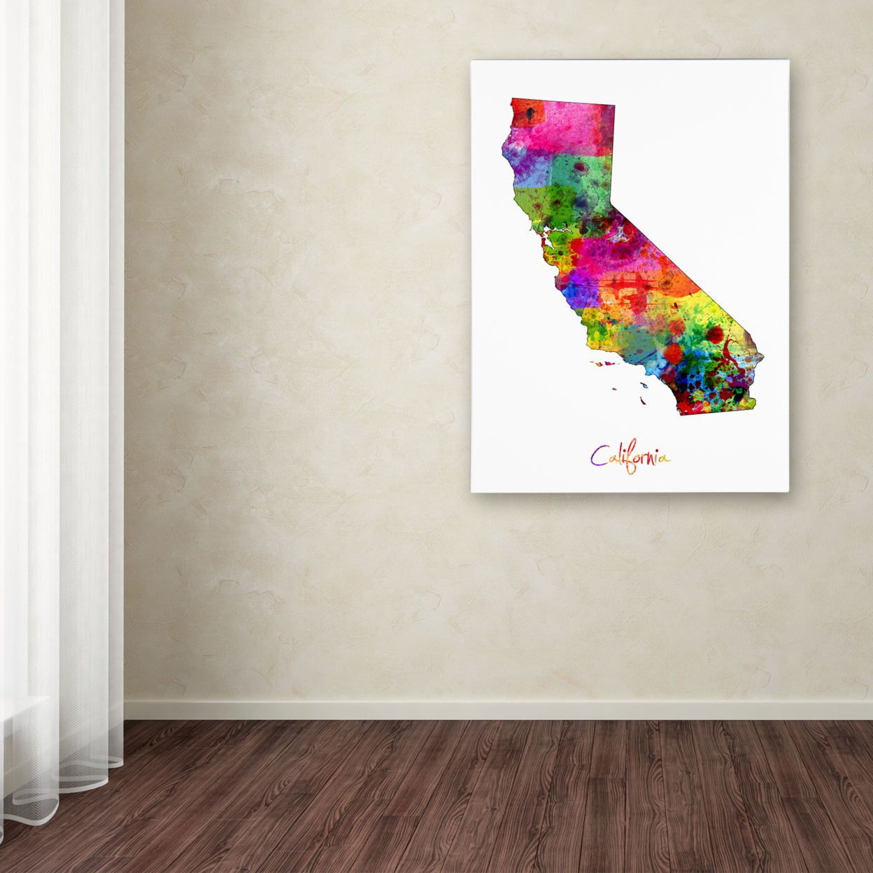 Michael Tompsett 'California Map' Canvas Wall Art 35 X 47 Inches