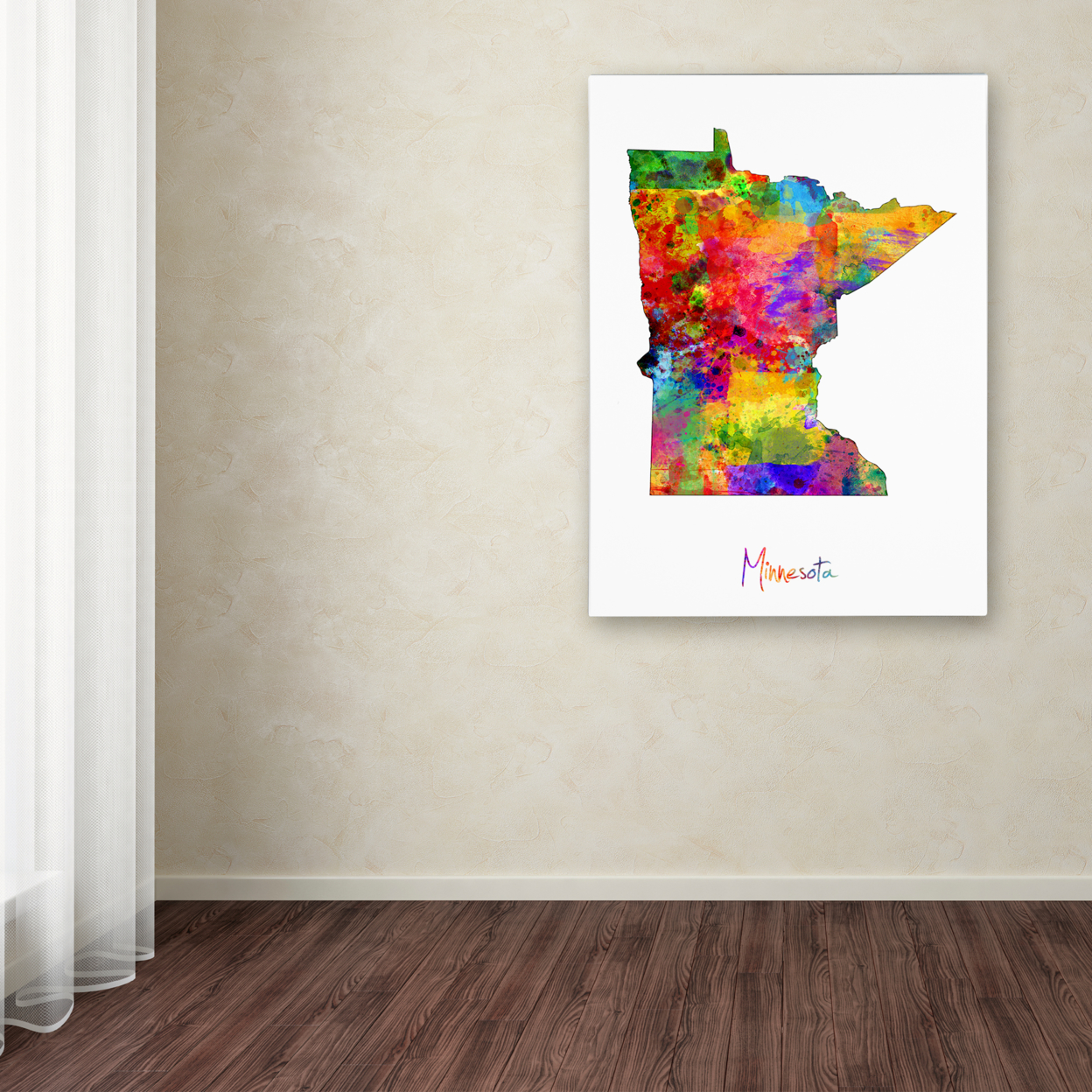 Michael Tompsett 'Minnesota Map' Canvas Wall Art 35 X 47 Inches