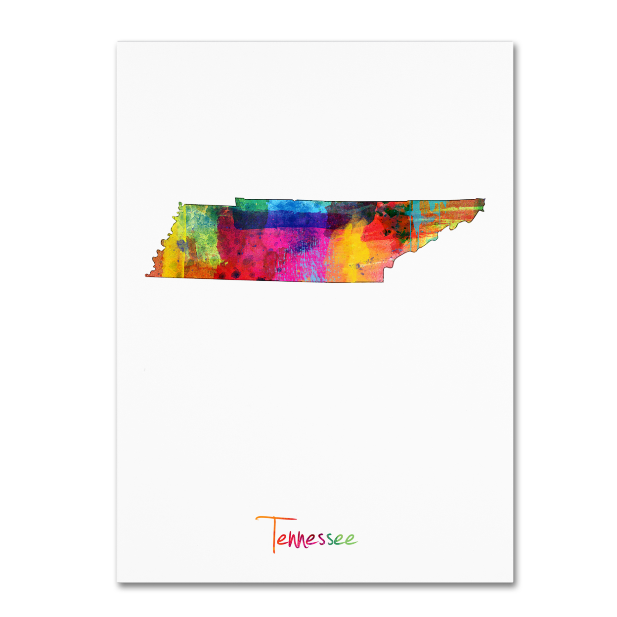 Michael Tompsett 'Tennessee Map' Canvas Wall Art 35 X 47 Inches