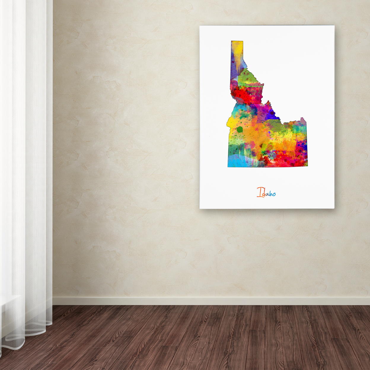 Michael Tompsett 'Idaho Map' Canvas Wall Art 35 X 47 Inches