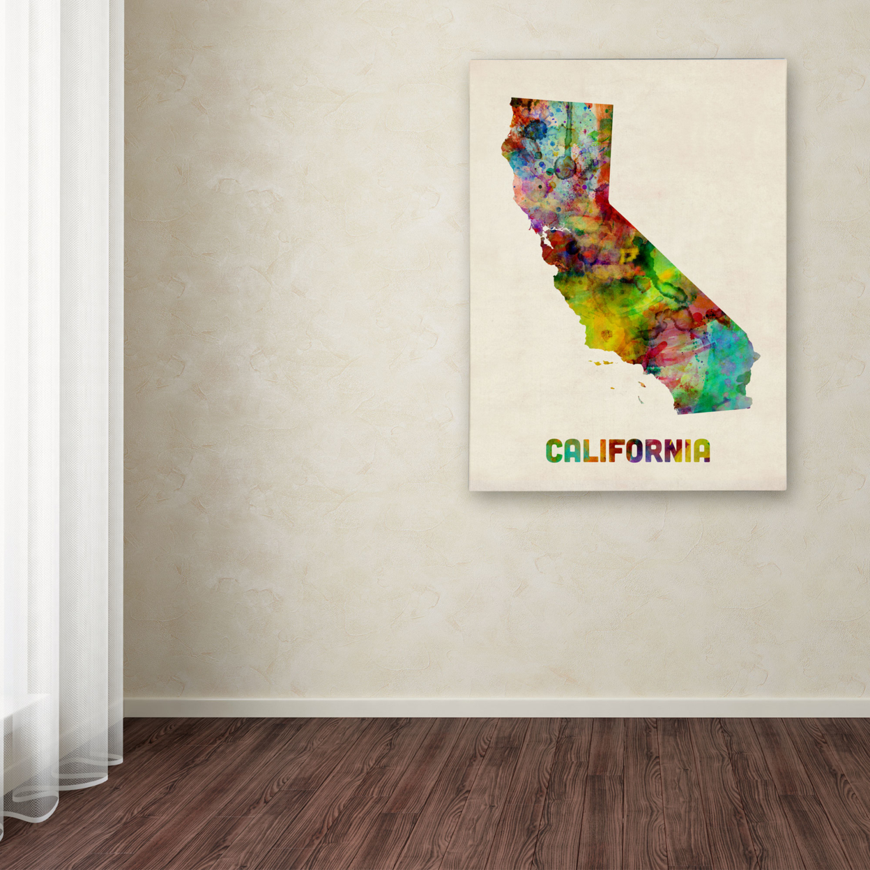 Michael Tompsett 'California Map' Canvas Wall Art 35 X 47