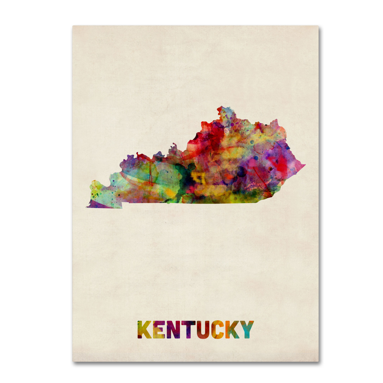 Michael Tompsett 'Kentucky Map' Canvas Wall Art 35 X 47