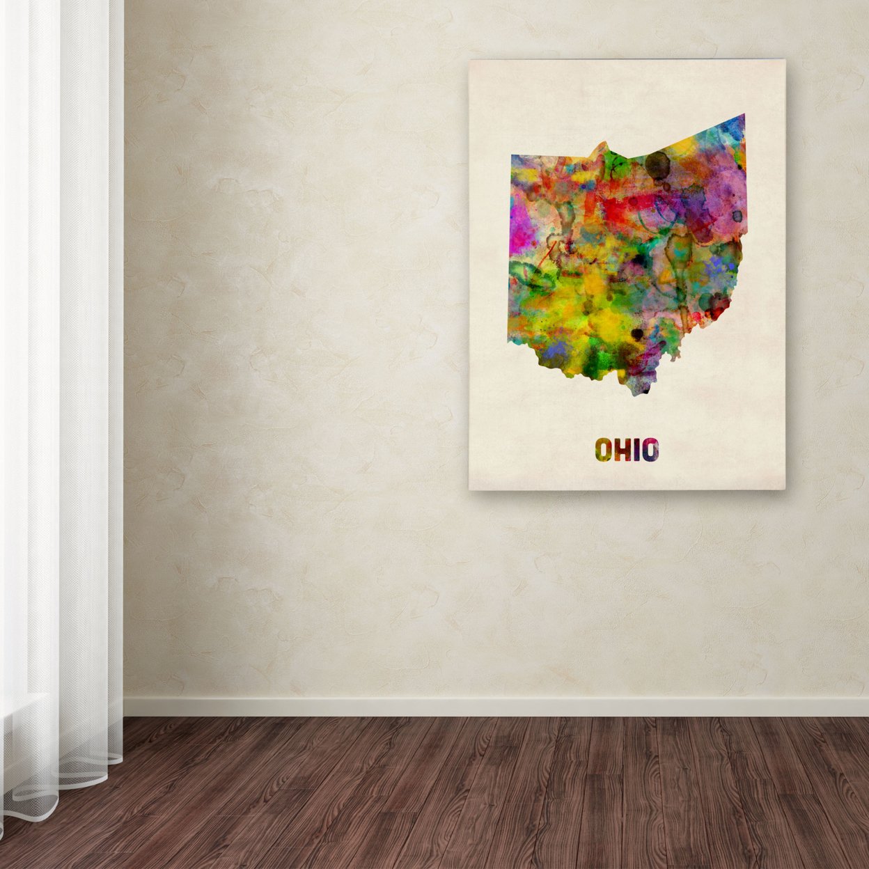 Michael Tompsett 'Ohio Map' Canvas Wall Art 35 X 47