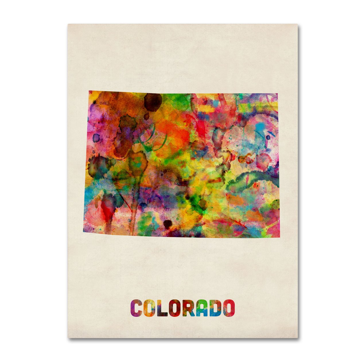 Michael Tompsett 'Colorado Map' Canvas Wall Art 35 X 47