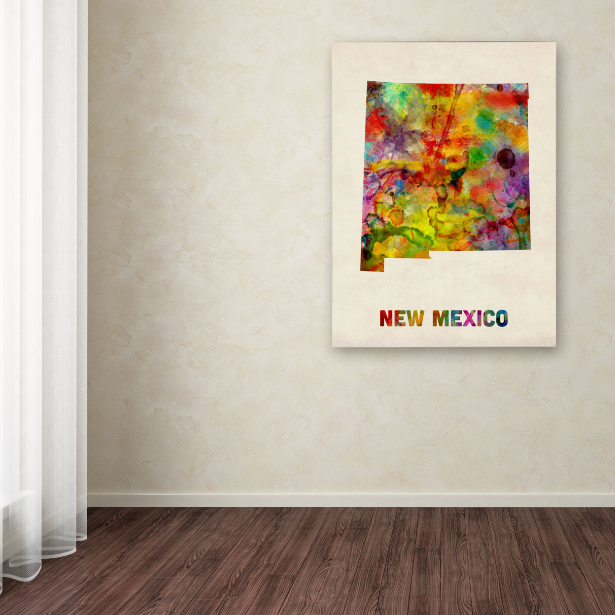 Michael Tompsett 'New Mexico Map' Canvas Wall Art 35 X 47