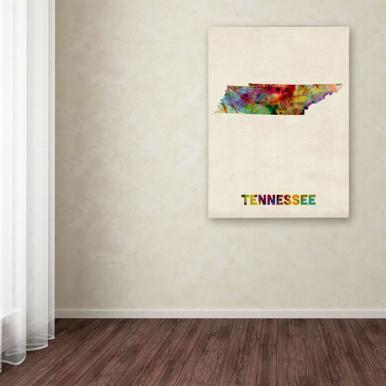 Michael Tompsett 'Tennessee Map' Canvas Wall Art 35 X 47