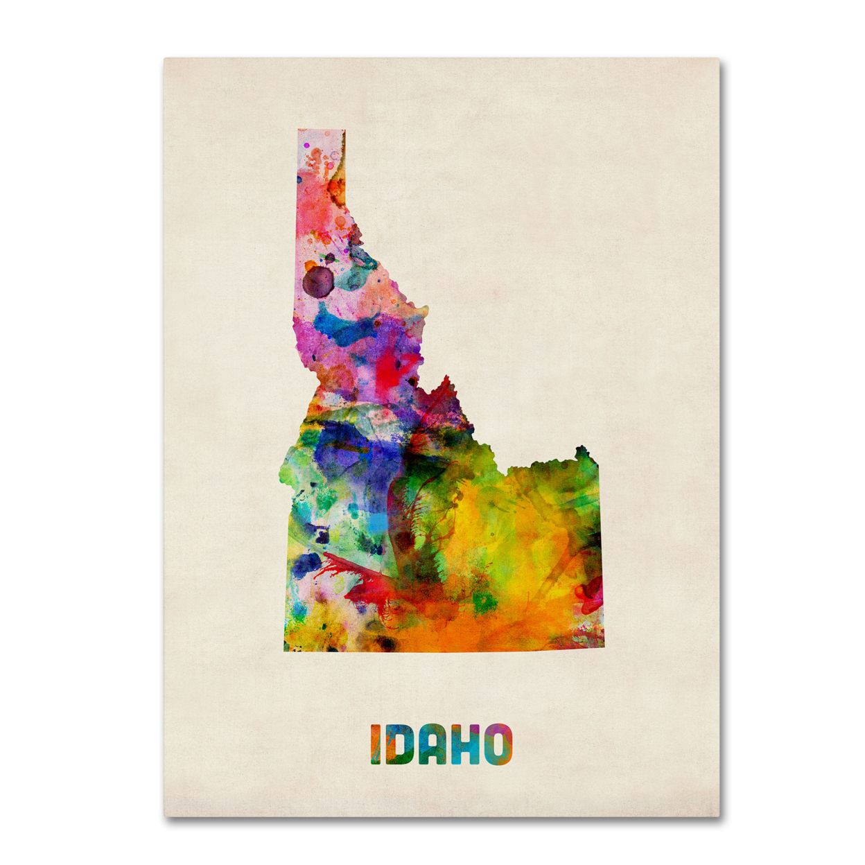 Michael Tompsett 'Idaho Map' Canvas Wall Art 35 X 47