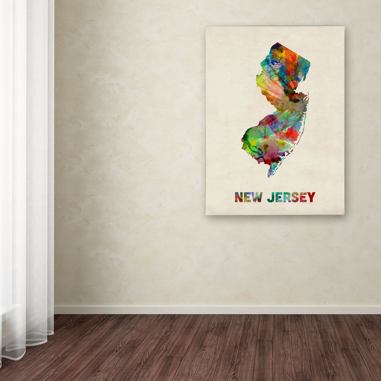 Michael Tompsett 'New Jersey Map' Canvas Wall Art 35 X 47