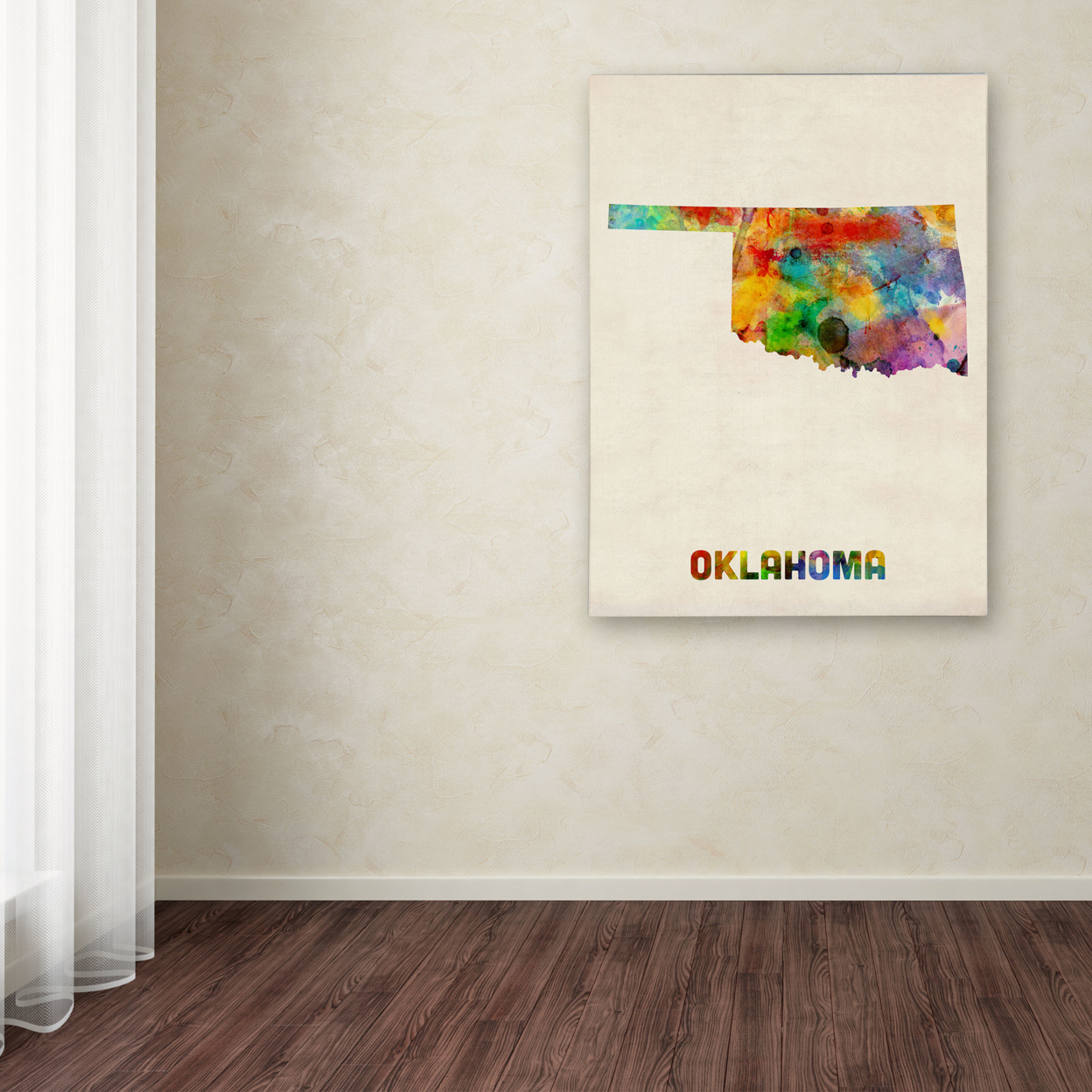 Michael Tompsett 'Oklahoma Map' Canvas Wall Art 35 X 47