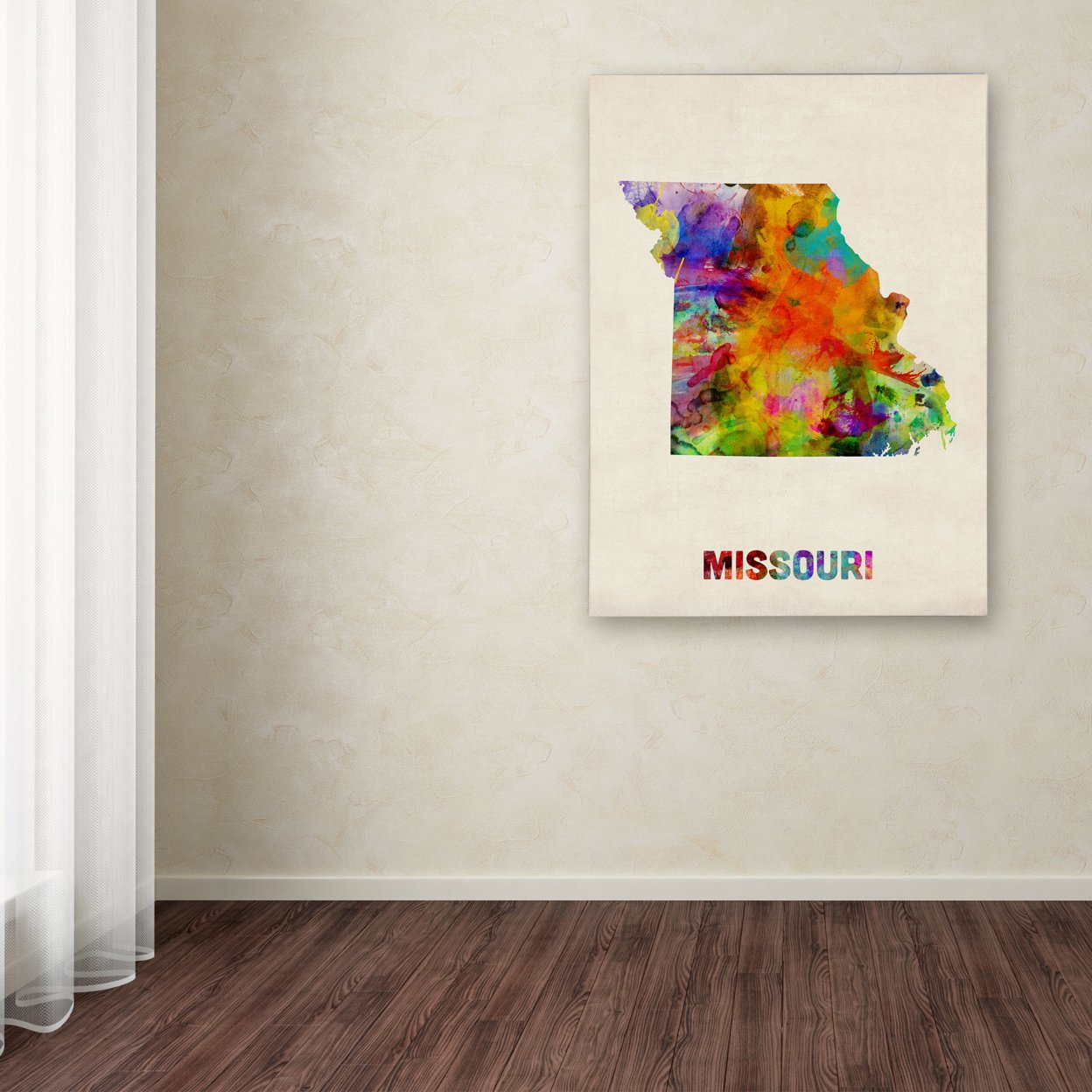 Michael Tompsett 'Missouri Map' Canvas Wall Art 35 X 47