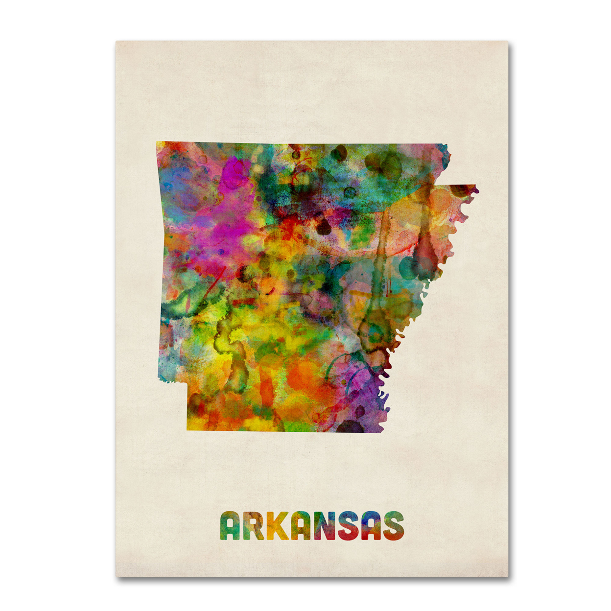 Michael Tompsett 'Arkansas Map' Canvas Wall Art 35 X 47