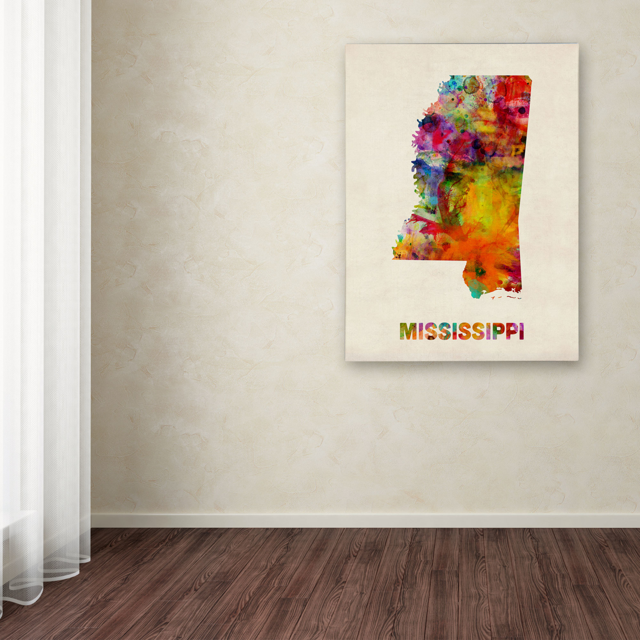 Michael Tompsett 'Mississippi Map' Canvas Wall Art 35 X 47