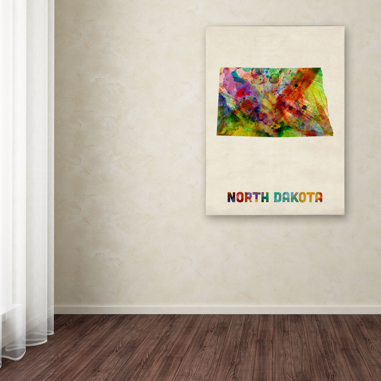 Michael Tompsett 'North Dakota Map' Canvas Wall Art 35 X 47