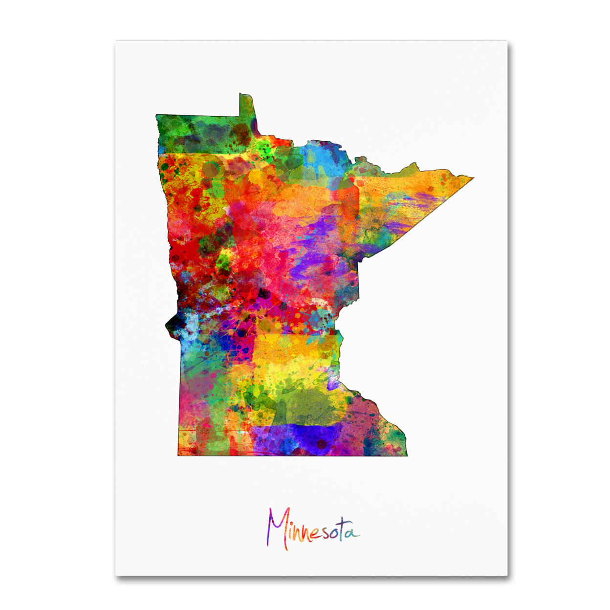 Michael Tompsett 'Minnesota Map' Canvas Wall Art 35 X 47 Inches