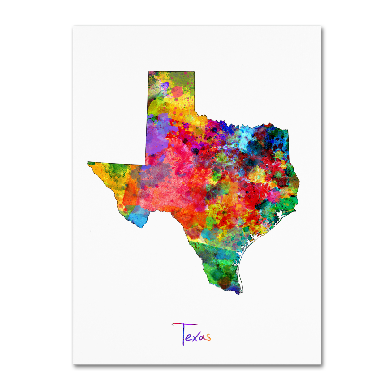 Michael Tompsett 'Texas Map' Canvas Wall Art 35 X 47 Inches