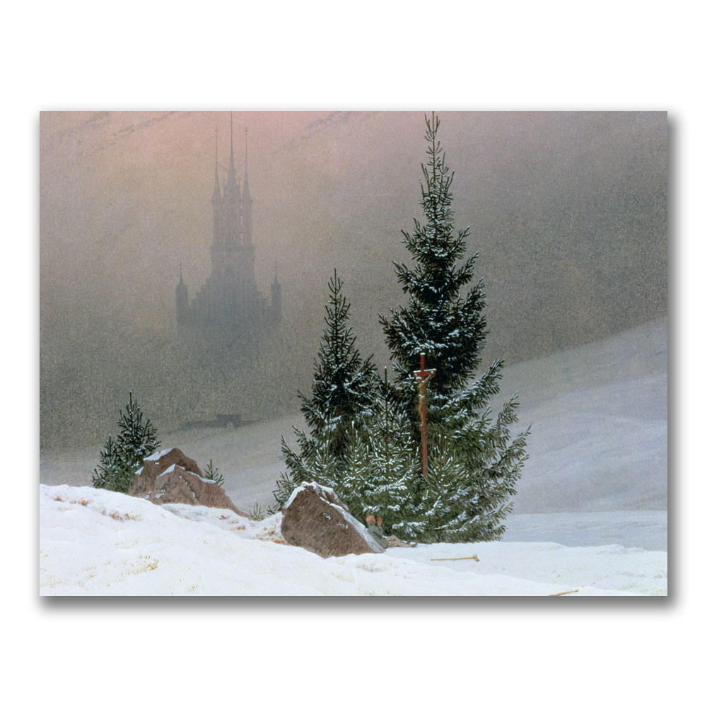 Caspar Friedrich 'Winter Landscape' Canvas Wall Art 35 X 47