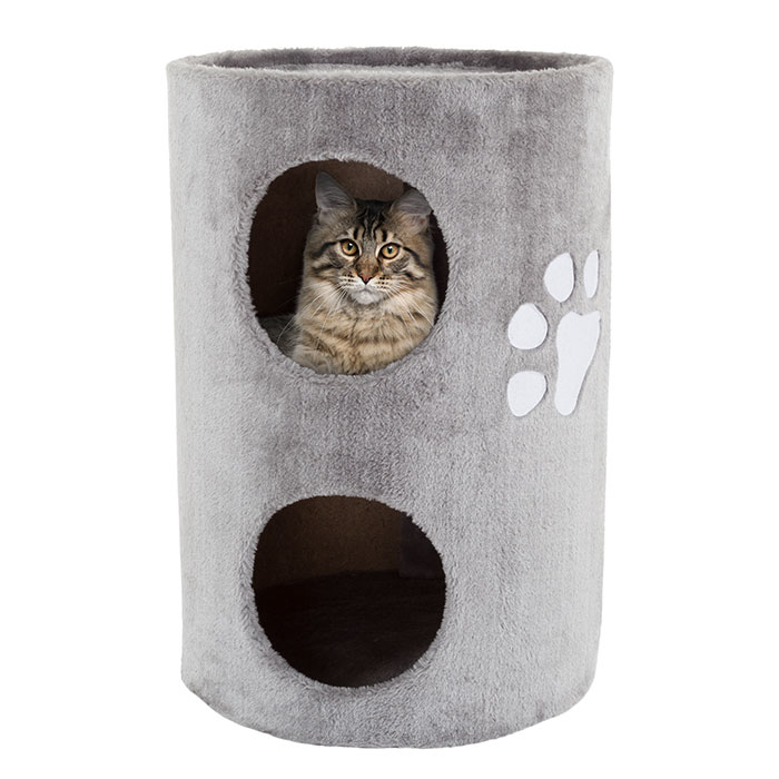 Cat Condo 2 Story Double Hole With Scratching Surface 14in Diameter 2