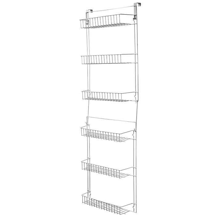 Lavish Home Home 5 Foot Overdoor Rack With 6 Baskets - White