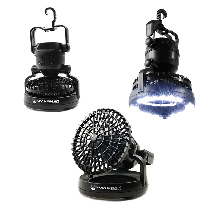 Portable 2 In 1 Camping Lantern And Ceiling Fan Battery Operated 2 D Batteries