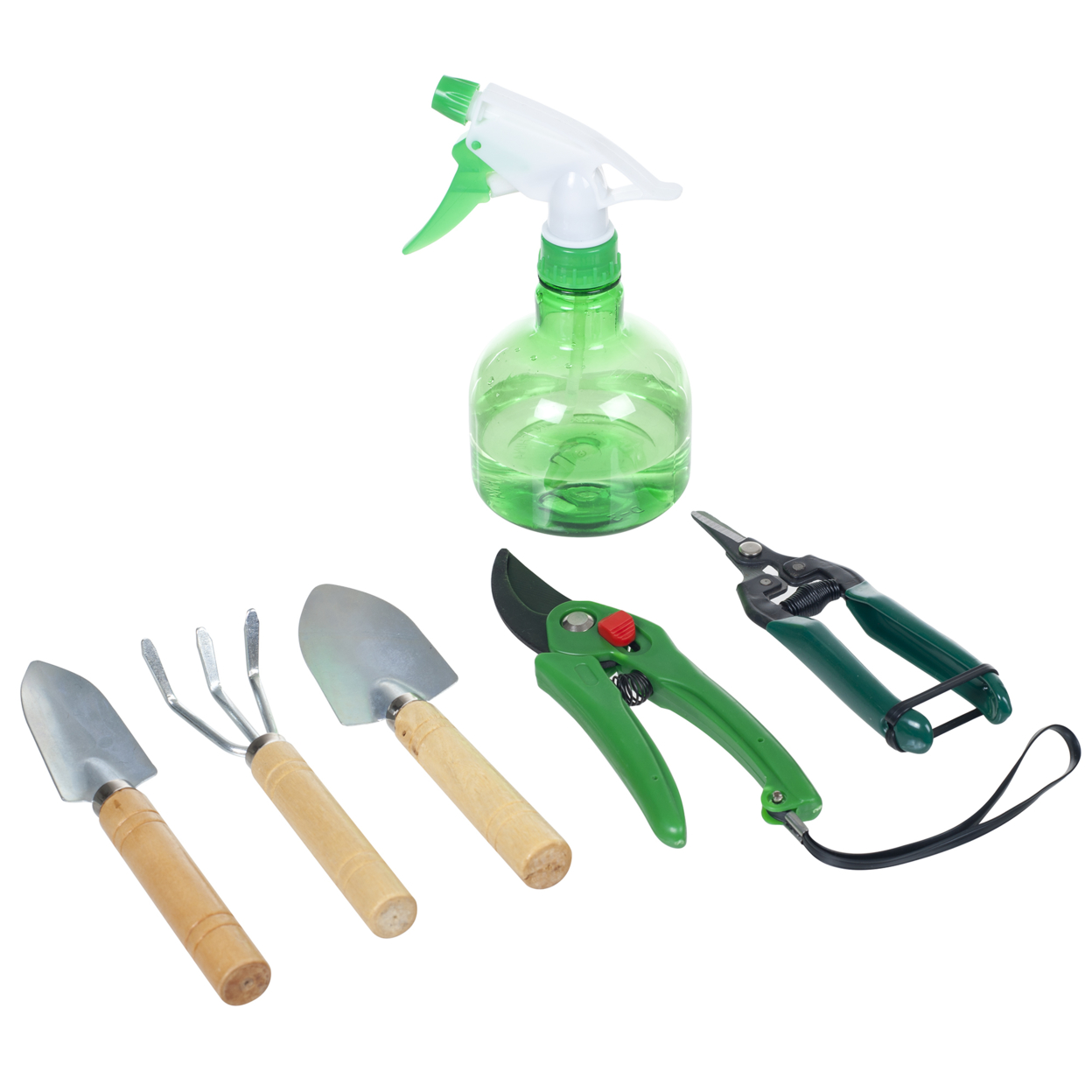 Small 7 Piece Indoor Garden Tool Set For House Plants Mini Tools Spray Bottle