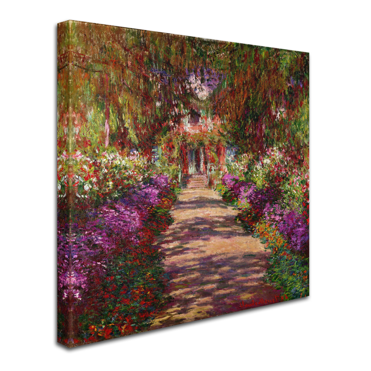 Claude Monet 'A Pathway In Monet's Garden' Huge Canvas Art 35 X 35