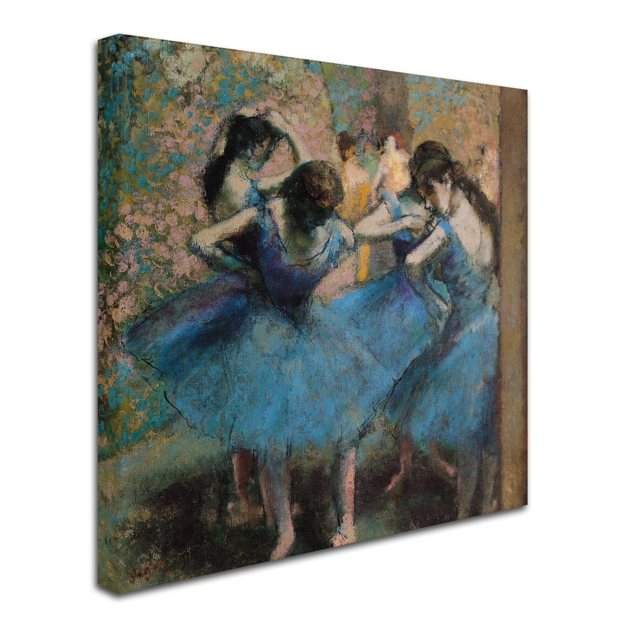 Edgar Degas 'Dancers In Blue 1890' Huge Canvas Art 35 X 35