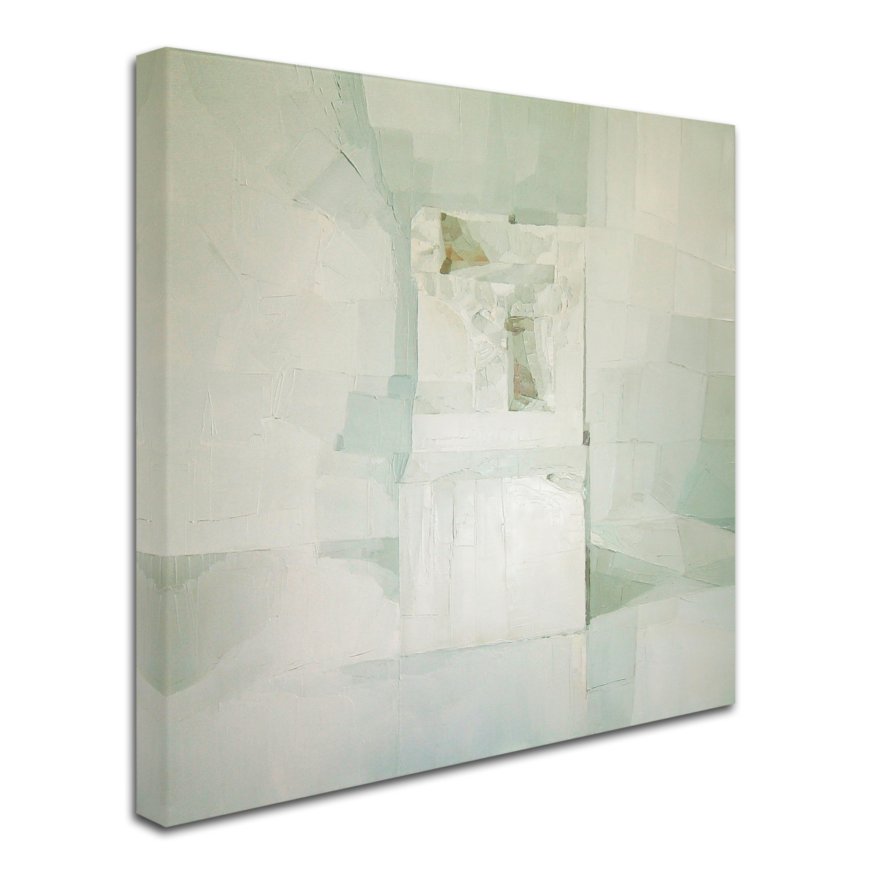 Daniel Cacouault 'White' Huge Canvas Art 35 X 35