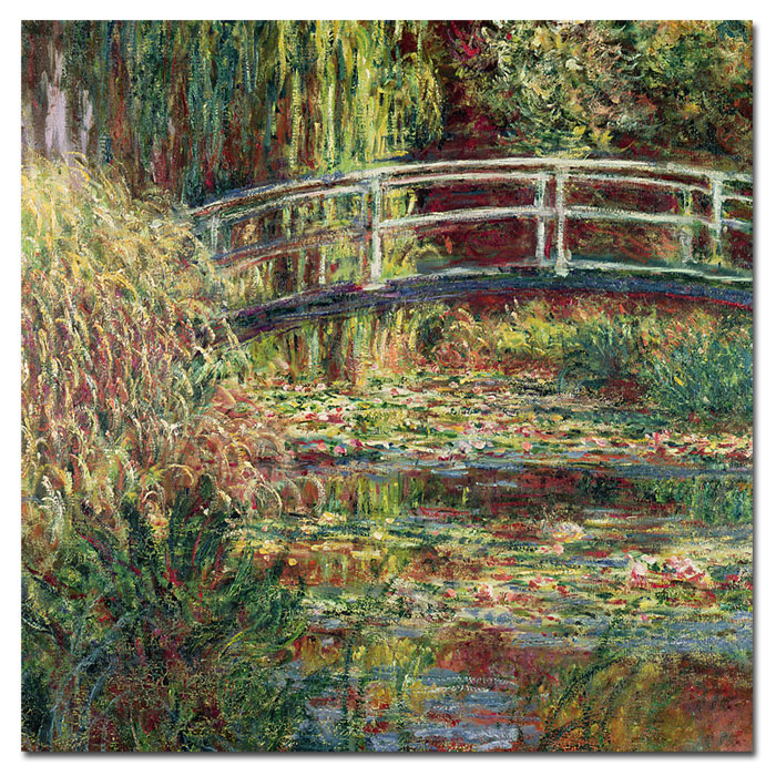 Claude Monet 'Waterlily Pond Pink Harmony 1900' Huge Canvas Art 35 X 35
