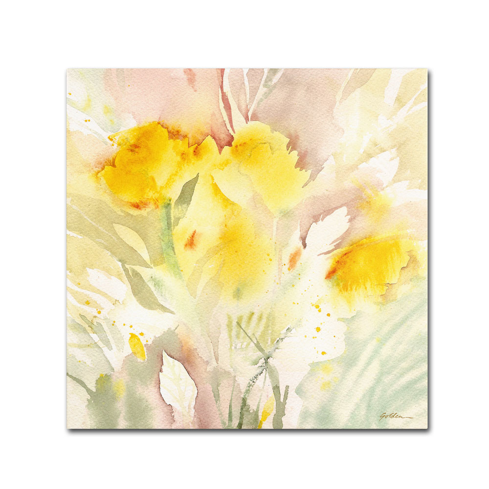 Sheila Golden 'Wildflower Memory' Huge Canvas Art 35 X 35