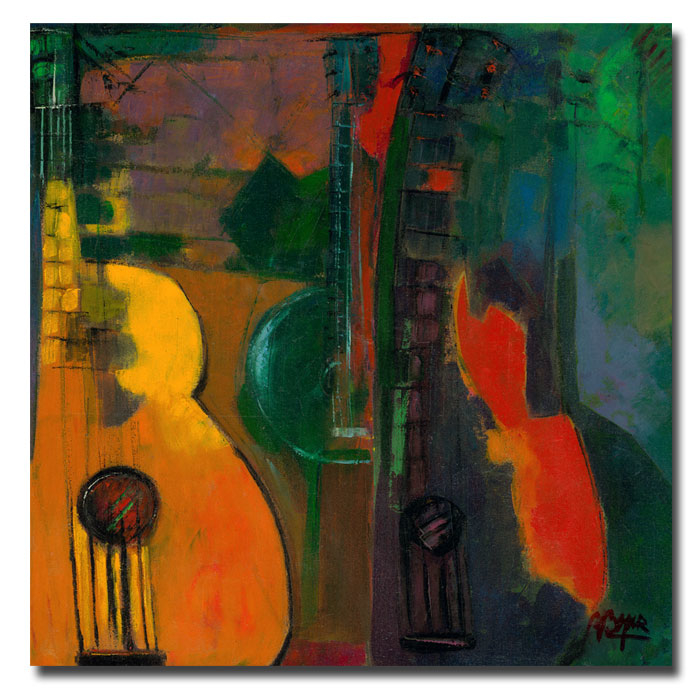 Boyer 'Guitars' Huge Canvas Art 35 X 35