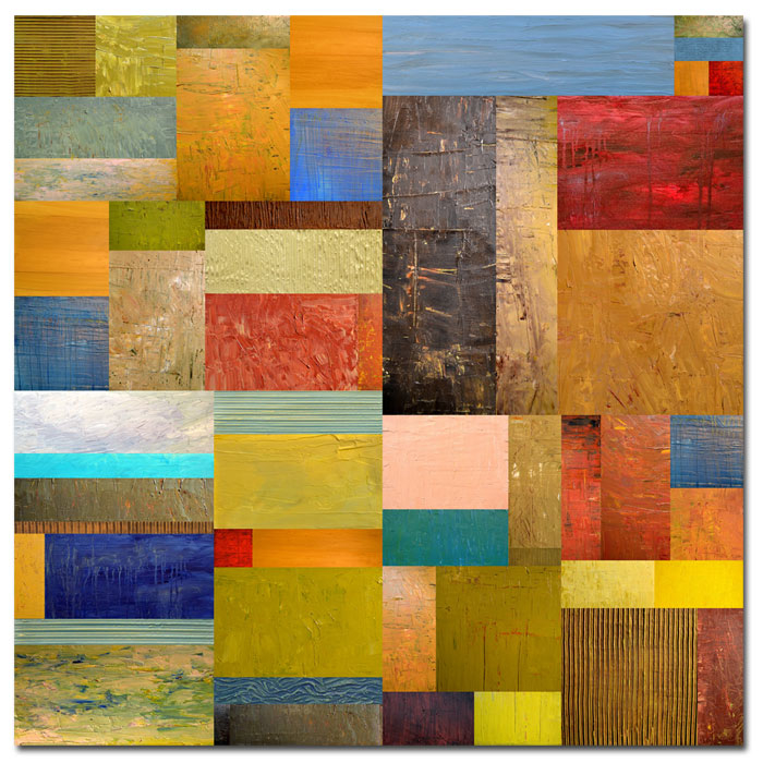 Michelle Callkins, 'Pieces Project III' Huge Canvas Art 35 X 35