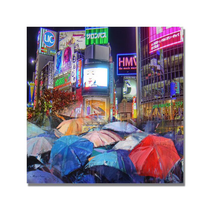 Rainy Night In Tokyo' Huge Canvas Art 35 X 35