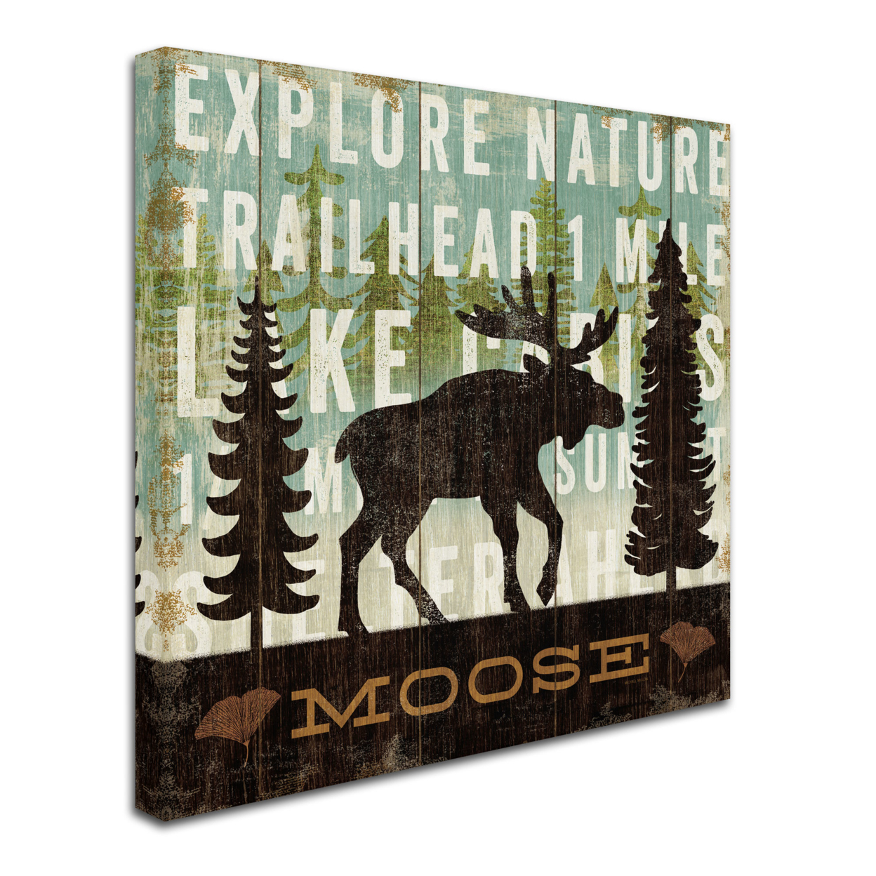 Michael Mullan 'Simple Living Moose' Huge Canvas Art 35 X 35