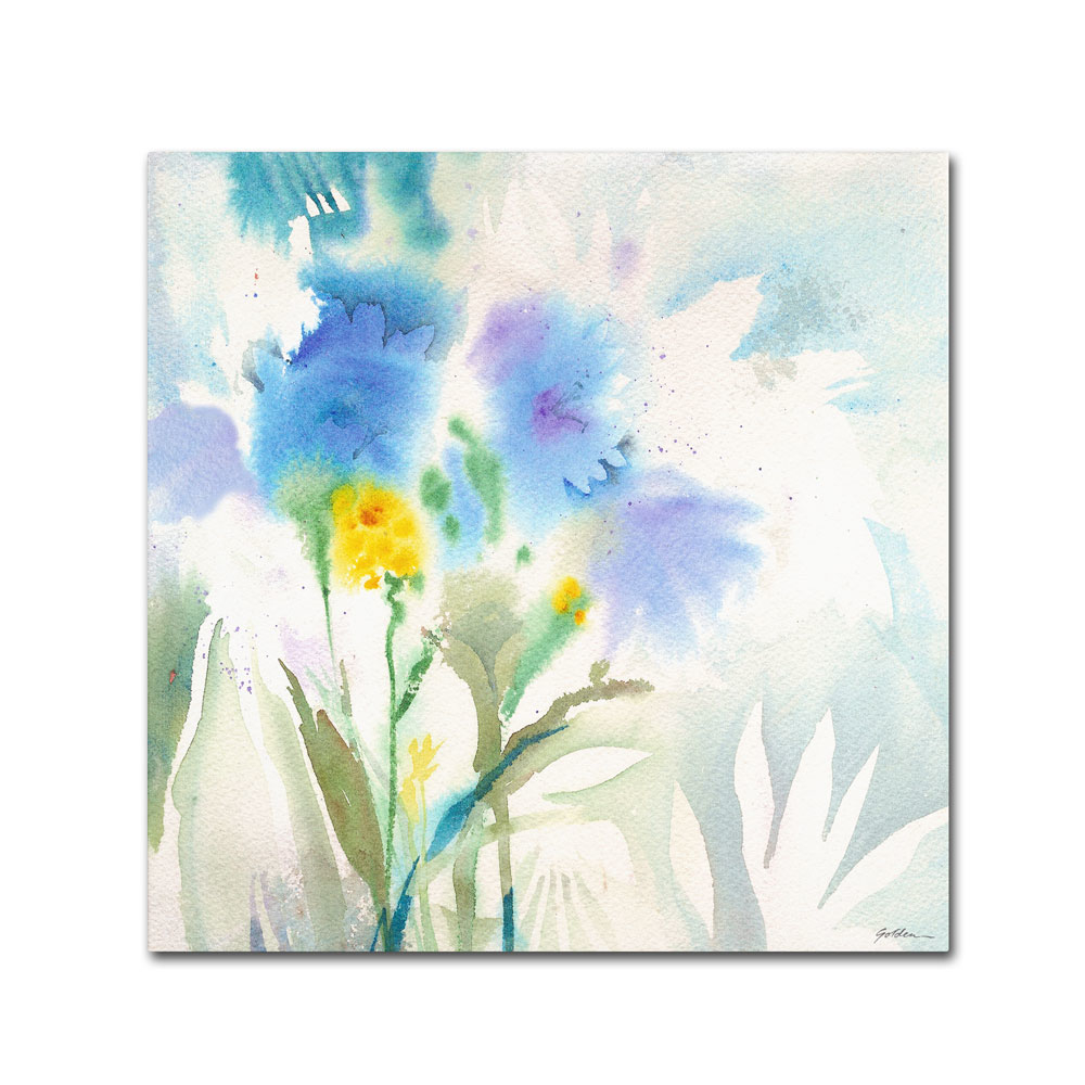 Sheila Golden 'Blue Reflections' Huge Canvas Art 35 X 35
