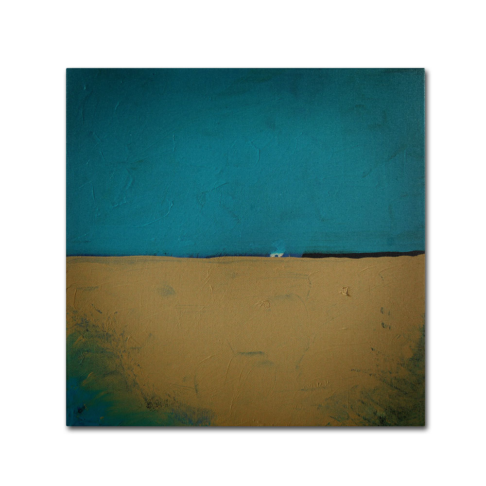 Nicole Dietz 'Teal Horizon' Huge Canvas Art 35 X 35