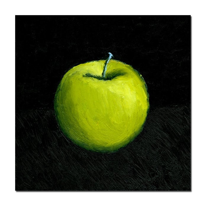 Michelle Calkins, 'Green Apple Still Life' Huge Canvas Art 35 X 35