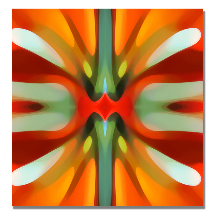 Amy Vangsgard 'Tree Light Symmetry Red' Huge Canvas Art 35 X 35