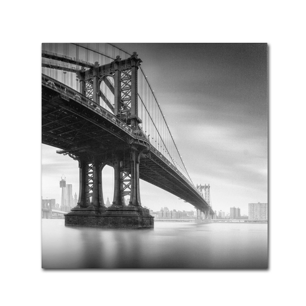 Moises Levy 'Manhattan Bridge I' Huge Canvas Art 35 X 35