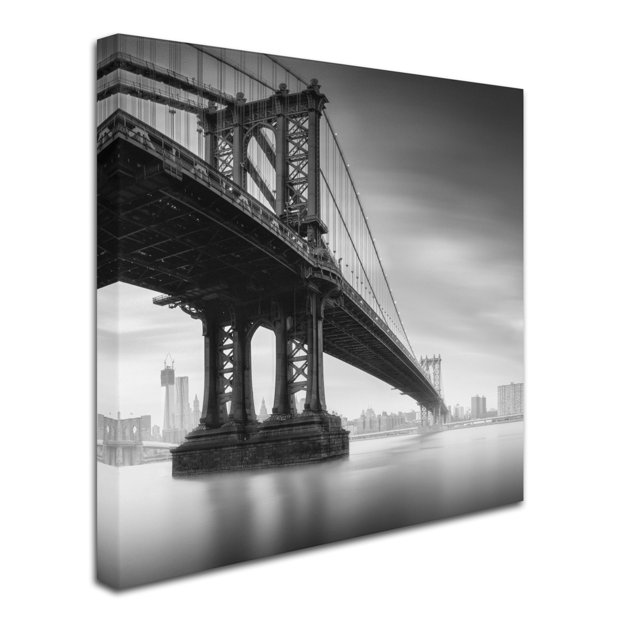 Moises Levy 'Manhattan Bridge I' Huge Canvas Art 35 X 35
