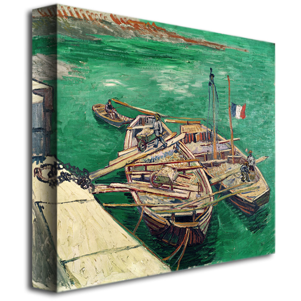 Vincent Van Gogh 'Landing Stage With Boats 1888' Huge Canvas Art 35 X 35