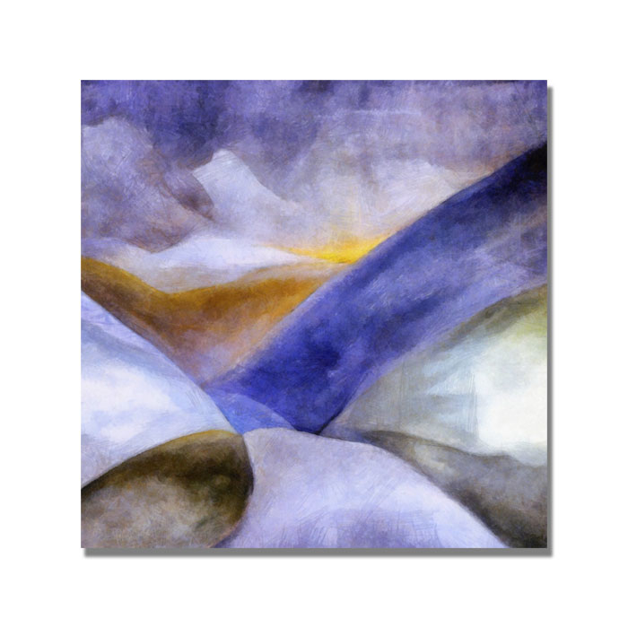 Michelle Calkins 'Mountain Landscape' Huge Canvas Art 35 X 35